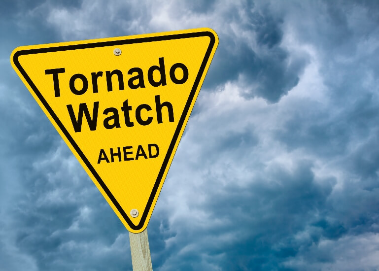 Staying alert when a tornado watch is issued by Ground Zero Shelters